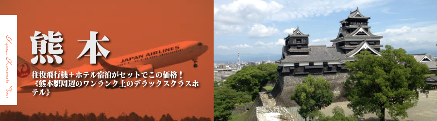 東京発 熊本へjal 日本航空 で行く格安出張パック 熊本駅周辺デラックスクラスホテル指定フリープラン2日 3日 4日 5日