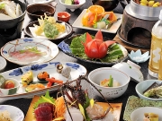 飲泉、自家源泉かけ流しの秘湯　観音温泉：夕食(一例)